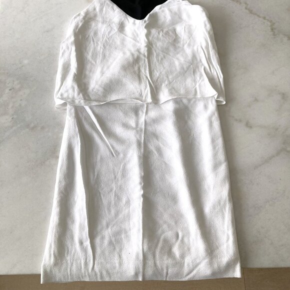 Sandro Paris White dress with black neckline sleeveless dress (size 1) silk yoke - Picture 7 of 8